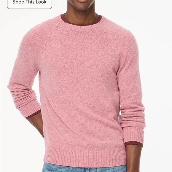 J crew heather dusty bloom Supersoft lambswool-blend crewneck sweater - Picture 1 of 4